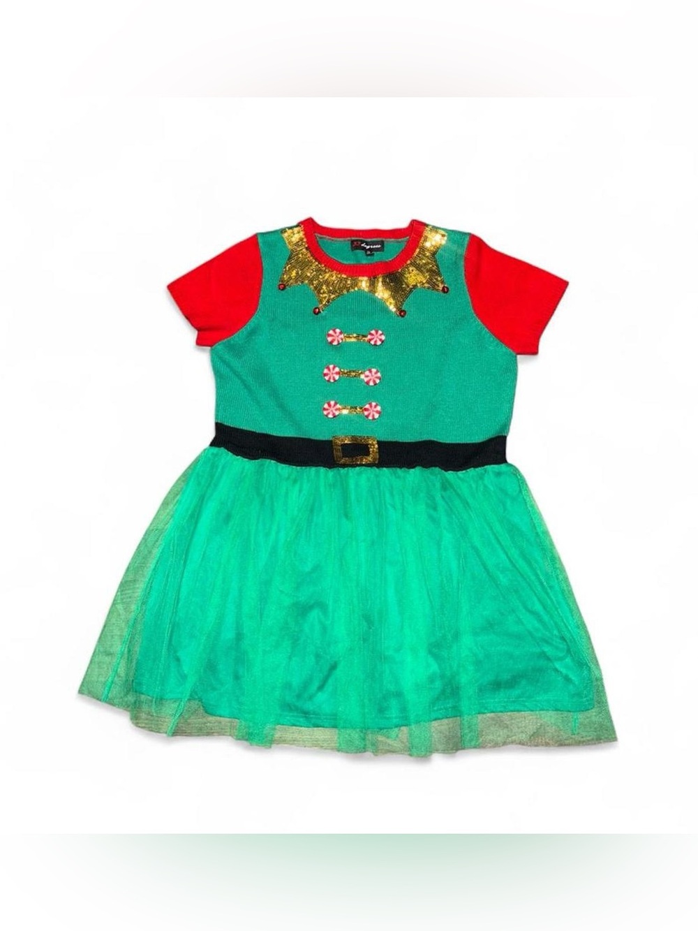 Sequin Tutu Elf Dress Size XL Halloween Cosplay Christmas Outfit